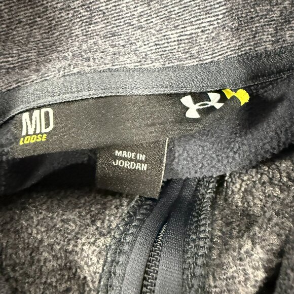 Gorpcore Under Armour Gray Polyester Quarter Zip Pullover Size MD Medium - Picture 7 of 12